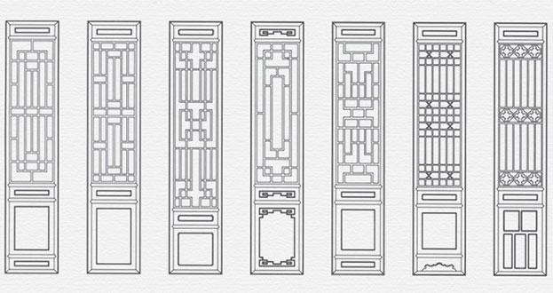 南乐常用中式仿古花窗图案隔断设计图